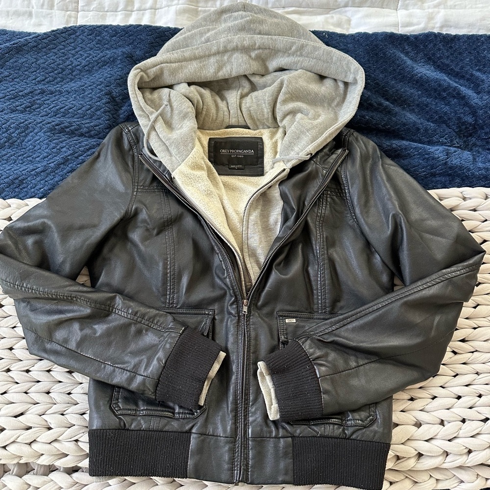 Women’s Obey Leather Jacket size Large